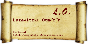 Lazavitzky Otmár névjegykártya